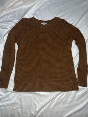Madewell Brown Ribbed Crewneck Sweater
